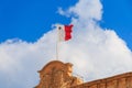 Malta national flag is waving in deep blue sky background