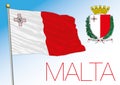 Malta official national flag and national coat of arms, EU