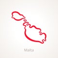 Malta - Outline Map