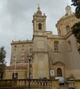 Malta, Rabat, Parish Church of St Paul and Grotto Of St Paul, bell tower of the temple Royalty Free Stock Photo