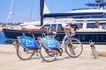 Malta`s public bicycle sharing dock station in Birgu Royalty Free Stock Photo