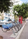 Malta`s public bicycle-sharing dock station terminal in Naxxar Royalty Free Stock Photo