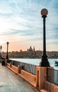 Malta`s Valletta harbor at sunrise