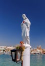 Malta. Saint guardian on the beach in the village of Marsaxlokk.