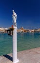 Malta. Saint guardian on the beach in the village of Marsaxlokk.