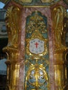 Malta Saint John Co-cathedral red Cross and decorative gilding