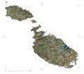 Malta shape on white. High-res satellite