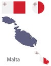 Country Malta silhouette and flag vector