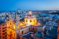 Malta sliema illuminated church at night