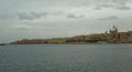 Malta, Sliema, view of Valletta and the Fort Saint Elmo from the board of the ferry Royalty Free Stock Photo