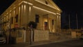 Malta Stock Exchange in Valletta by night - MALTA, MALTA - MARCH 5, 2020