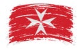 Malta torn flag in grunge brush stroke, vector