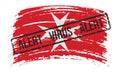 Malta torn flag with a stamp with the words alert virus, vector