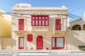 Malta, Typical narrow streets with colorful balconies in Valletta , Malta Royalty Free Stock Photo