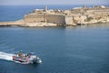 Malta Valetta harbour with catamaran