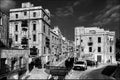 Malta. Valletta. Black and white. Architecture.