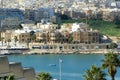 Malta, Valletta, Hastings Garden Malta, view of the Msida and waters of the Marsamxett Harbour from the fortress walls