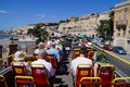 Malta. Valletta, July 2014. Hop on hop off bus, an attractive form of sightseeing Royalty Free Stock Photo