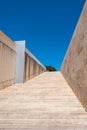 Malta, Valletta, Modern marble stairs located near the City Gate called Putirjal, near the Parliament