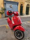 Malta - Valletta - Red Scooter - Yellow Wall