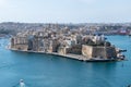 Malta, Valletta, The Three Cities seen from the Upper Barakka public gardens