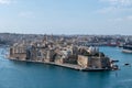 Malta, Valletta, View of Grand Harbour, Senglea from Upper Barrakka Gardens