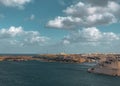 Malta: 03-09-2021: View to Grand Harbor from Upper Barrakka Gardens in the morning day, Valetta, Malta. Royalty Free Stock Photo