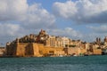 Malta: 03-09-2021: View to Grand Harbor from Upper Barrakka Gardens in the morning day, Valetta, Malta. Royalty Free Stock Photo