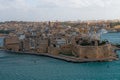 Malta: 03-09-2021: View to Grand Harbor from Upper Barrakka Gardens in the morning day, Valetta, Malta. Royalty Free Stock Photo