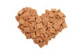 Malted wheat biscuits breakfast cereal heart Royalty Free Stock Photo