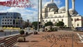 Maltepe Mosque Square. Empty streets on day 1 of the lockdown due to the Corona Virus pandemic. New type of coronavirus originated