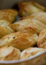 Maltese baking delicacy, pastizzi. Pastizzi, typical street food. Maltese pastas with ricotta and peas. Maltese food. Photo from