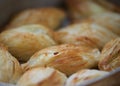 Maltese baking delicacy, pastizzi. Pastizzi, typical street food. Maltese pastas with ricotta and peas. Maltese food Royalty Free Stock Photo