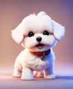 Maltese Bichon , Bichon Frise puppy illustration