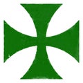 Maltese cross early, green.