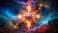 A Maltese Cross Emblazoned Across the Night Sky Generative AI