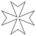 Maltese cross icon black color illustration flat style simple image