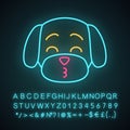 Maltese cute kawaii neon light character