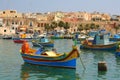 Maltese fishing boats at moorings