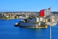 Maltese flag in Valletta Royalty Free Stock Photo