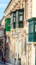 Maltese green balconies, Valletta