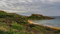 Stunning landscape of Maltese nature Qarraba between Gnejna bay and Ghajn tuffieha bay Riviera, Ta Lippija, Mgarr, Malta