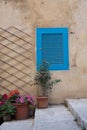 A Maltese street detail with flowers - vertical