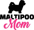 Maltipoo mom silhouette Royalty Free Stock Photo