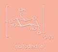 Maltodextrin food additive molecule. Skeletal formula.