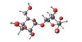 Maltose molecular structure isolated on white