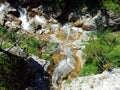 The Malunbach stream between the alpine villages of Steg and Malbun in the Liechtenstein Alps - Steg, Liechtenstein Royalty Free Stock Photo