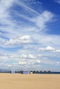 Malvarrosa sand beach in Valencia Spain blue sky Royalty Free Stock Photo