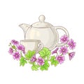 Malve tea illustration Royalty Free Stock Photo
