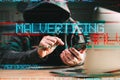 Malvertising - phone hack and attack method concept Royalty Free Stock Photo